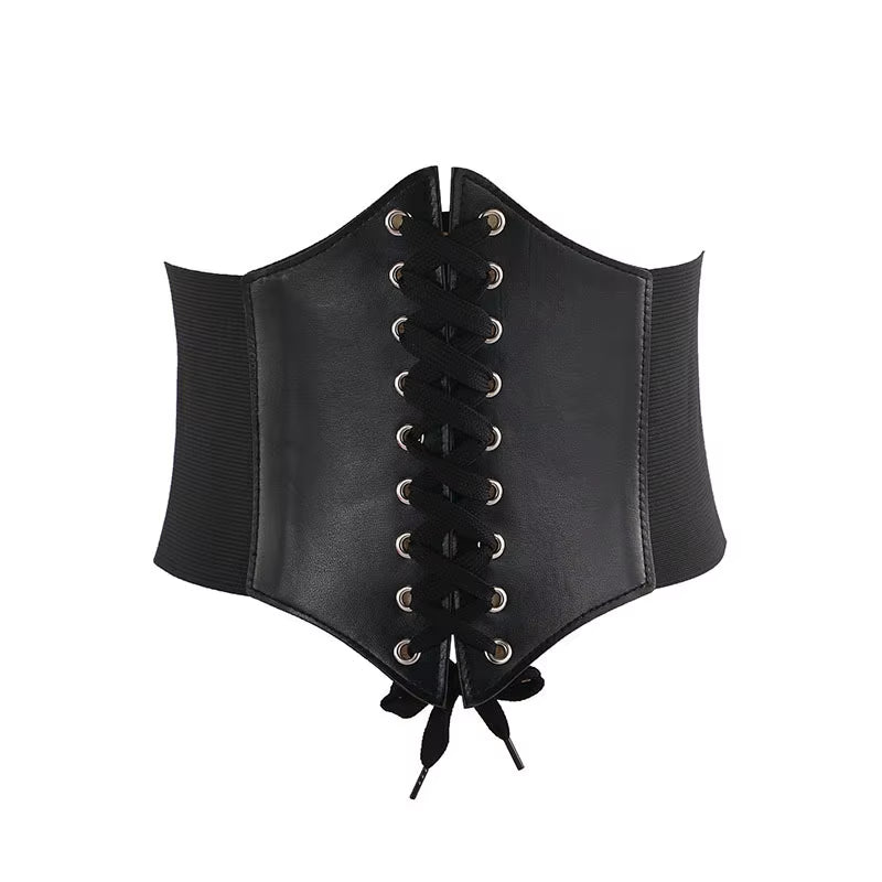 Fashion Corset Wide Belts Faux Leather Slimming Body Shaping Girdle Belt for Women Elastic Tight High Waist for Daily Wear