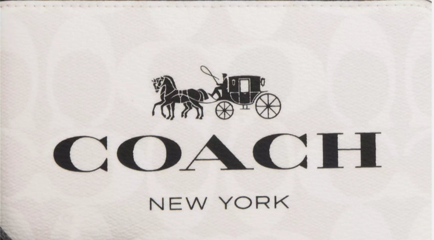 ❤️Coach Corner Zip Wristlet - CP437 Horse & Carriage Chalk Signature Canvas -NWT