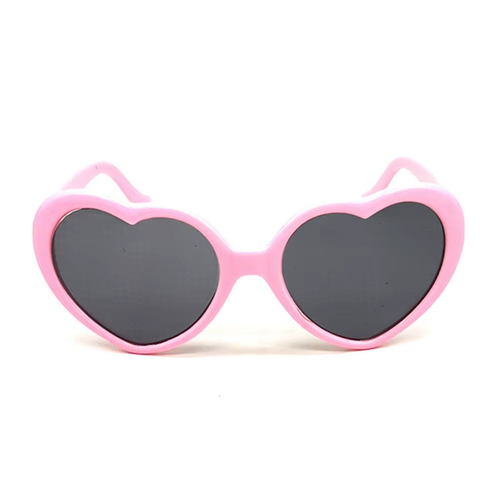 Love Heart Shaped Effects Glasses Watch the Lights Change to Heart Shape at Night Diffraction Glasses Women Fashion Sunglasses