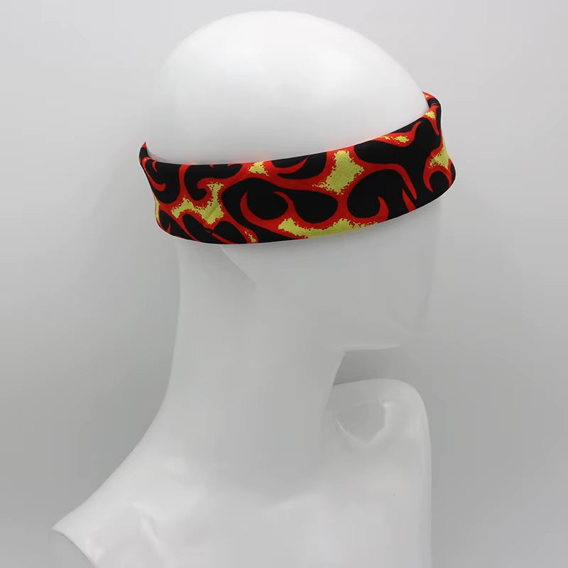 Flame Cotton Square Scarf for Men Trend Hiphop Street Dance Bandana Headband Headscarf Headwear