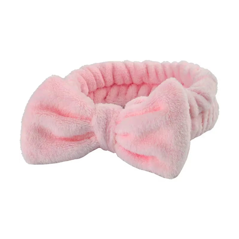 3Pcs Bow Headband Wristband Set Towel Elastic Soft Washing Face Shower Make up Yoga Sports Skincare Headband for Women Girls