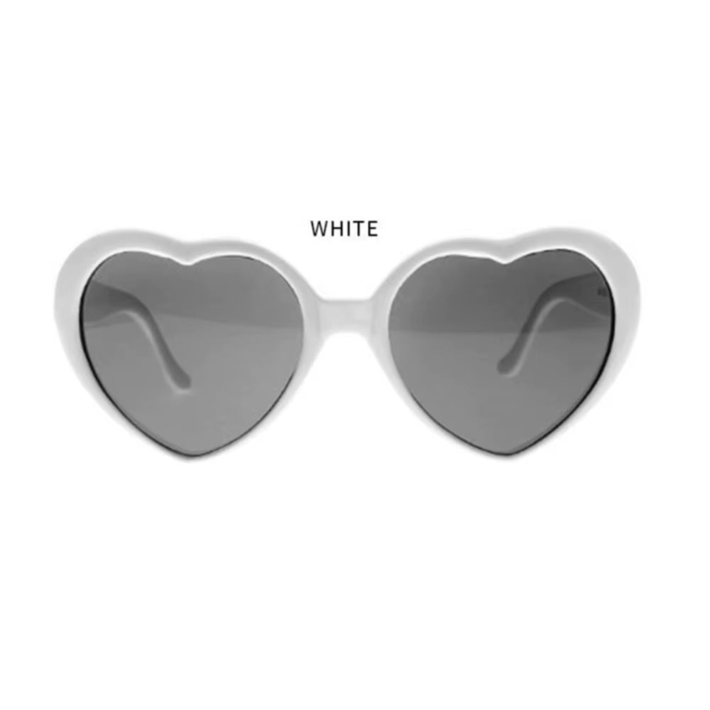 Love Heart Shaped Effects Glasses Watch the Lights Change to Heart Shape at Night Diffraction Glasses Women Fashion Sunglasses