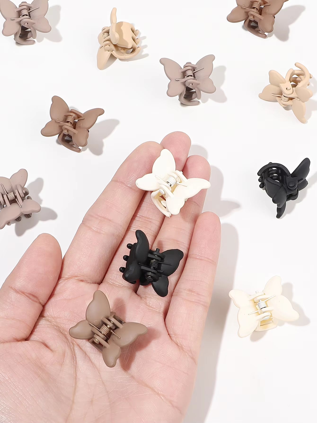 20 Pcs Butterfly Hair Clips,1 Inch Small Clips Non Slip Cute Matte Hair Claw Clip,Women Hair Jaw Clips Natural Color