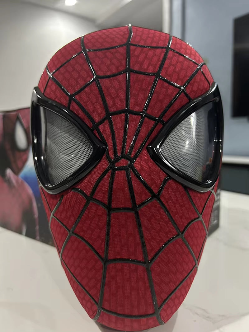 New the Amazing Spider-Man Headgear Movable Mask Helmet Electric Ring Control Eye Luminous Cosplay Collection Model Toy Kid Gift