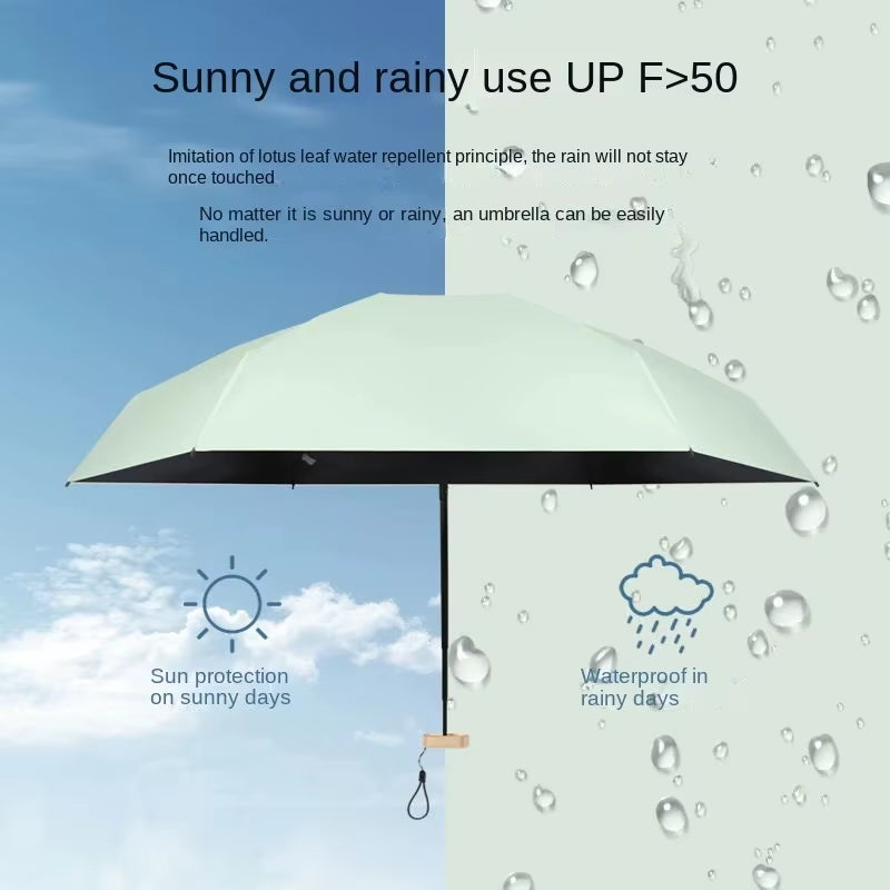 50% off Mini Sun Umbrella Small Pocket Rain Umbrella Vinyl Folding Umbrella UV Ultraviolet Protection Sun Shade Pocket Parasol