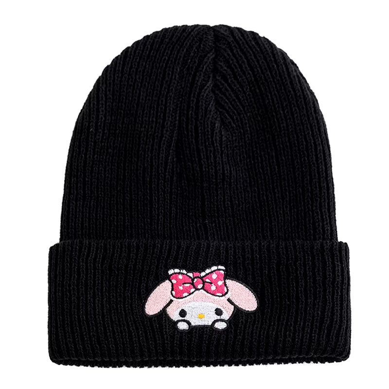 Hot Sale Saniro Hello Kitty Beanie Hat Women Cute Cartoon Cinnamoroll Melody Kuromi Winter Knitted Cap