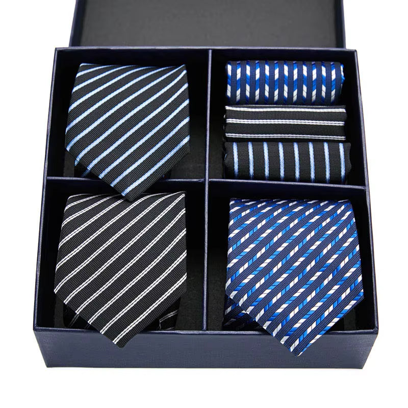 Gift Box Packing Silk Ties for Men Novelty Hanky Set 3 Styles Men'S Tie Formal Red Cravat for Wedding Business Necktie