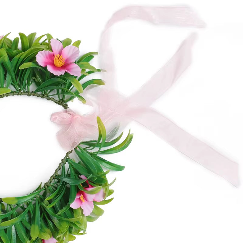 Garland Green Wreath Women Girl Hair Accessories Floral Hoop Headwear Moana Party Supplies Flower Crown St. Patrick'S Day