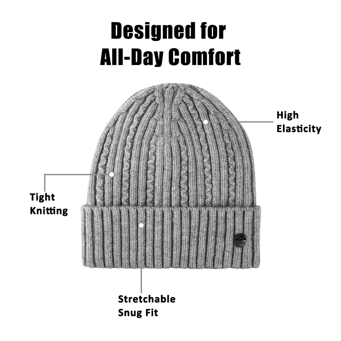 Knit Beanie Hats for Men Women Winter Slouchy Hats Warm Classic Daily Cuffed Skull Caps