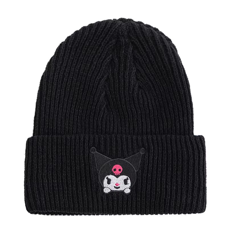 Hot Sale Saniro Hello Kitty Beanie Hat Women Cute Cartoon Cinnamoroll Melody Kuromi Winter Knitted Cap